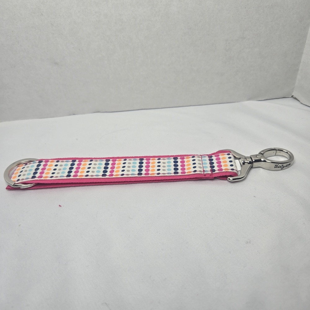 Thirty One Hang It Up Key Fob Chain Pink Dots Swivel Lobster Clasp Proverbs